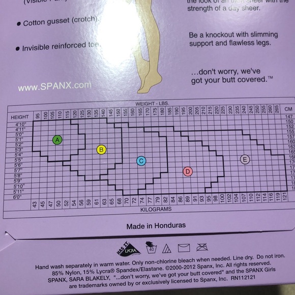 New Spanx Black Full Length Hose Size D - Picture 4 of 4